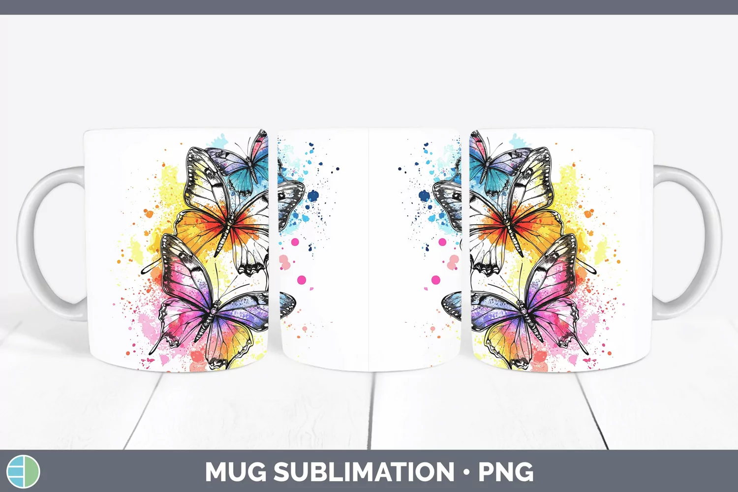 GorgeousWatercolor Splash Toy Mug Wrap design.