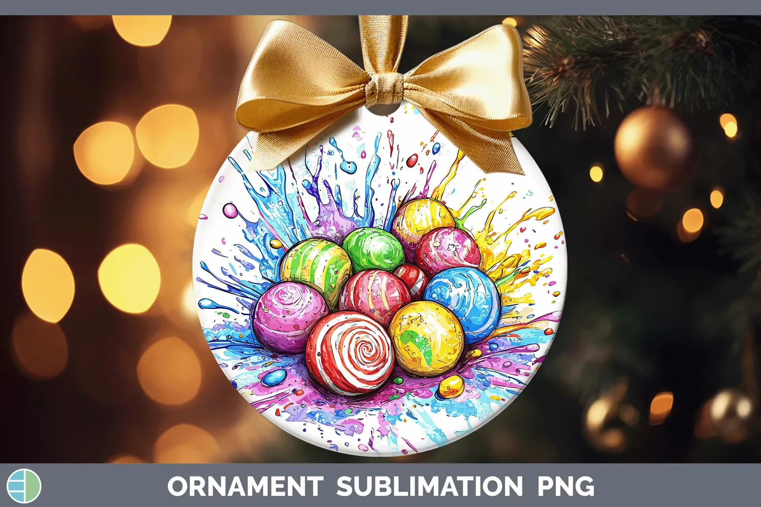 GorgeousWatercolor Splash Toy Ornament design.