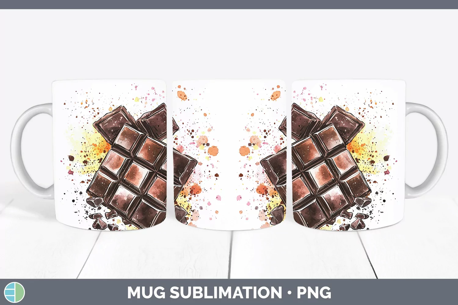 GorgeousWatercolor Splash Toy Mug Wrap design.