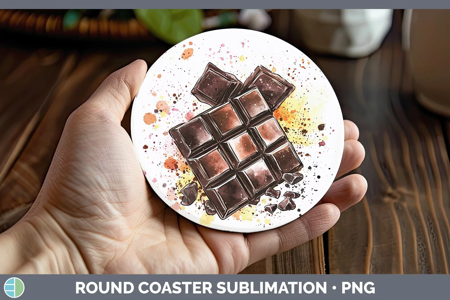 GorgeousWatercolor Splash Toy Round Coaster design.
