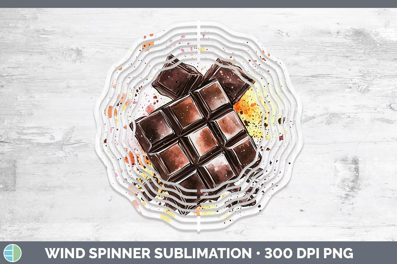 GorgeousWatercolor Splash Toy Wind Spinner design.
