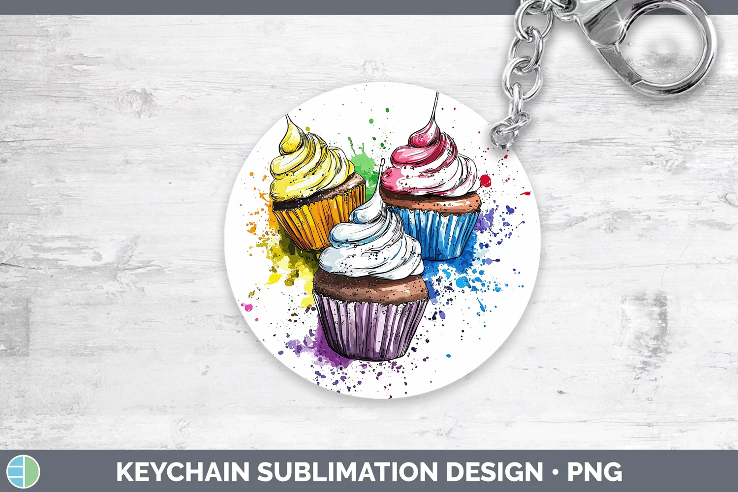 GorgeousWatercolor Splash Toy Keychain design.