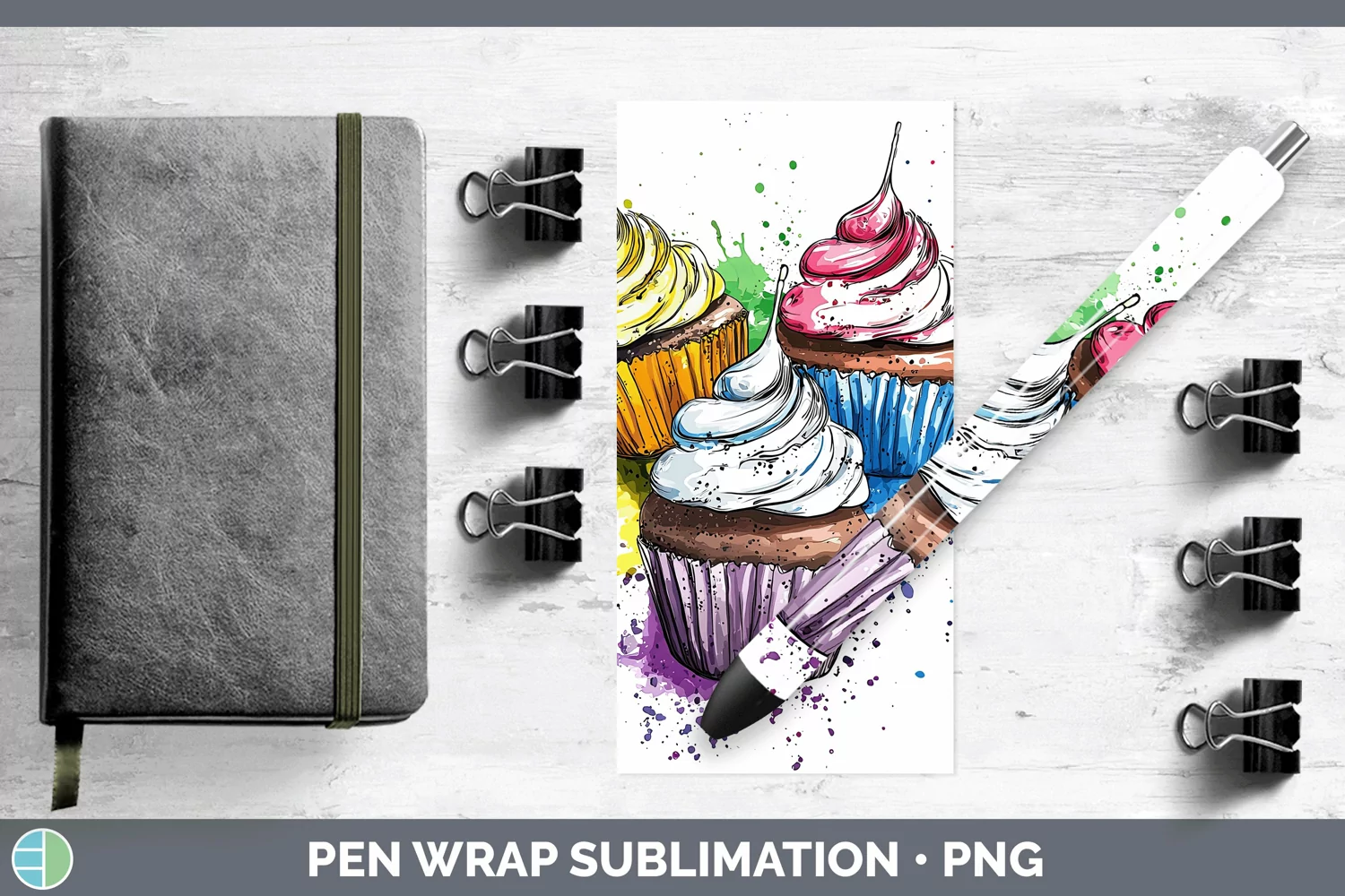GorgeousWatercolor Splash Toy Pen Wrap design.