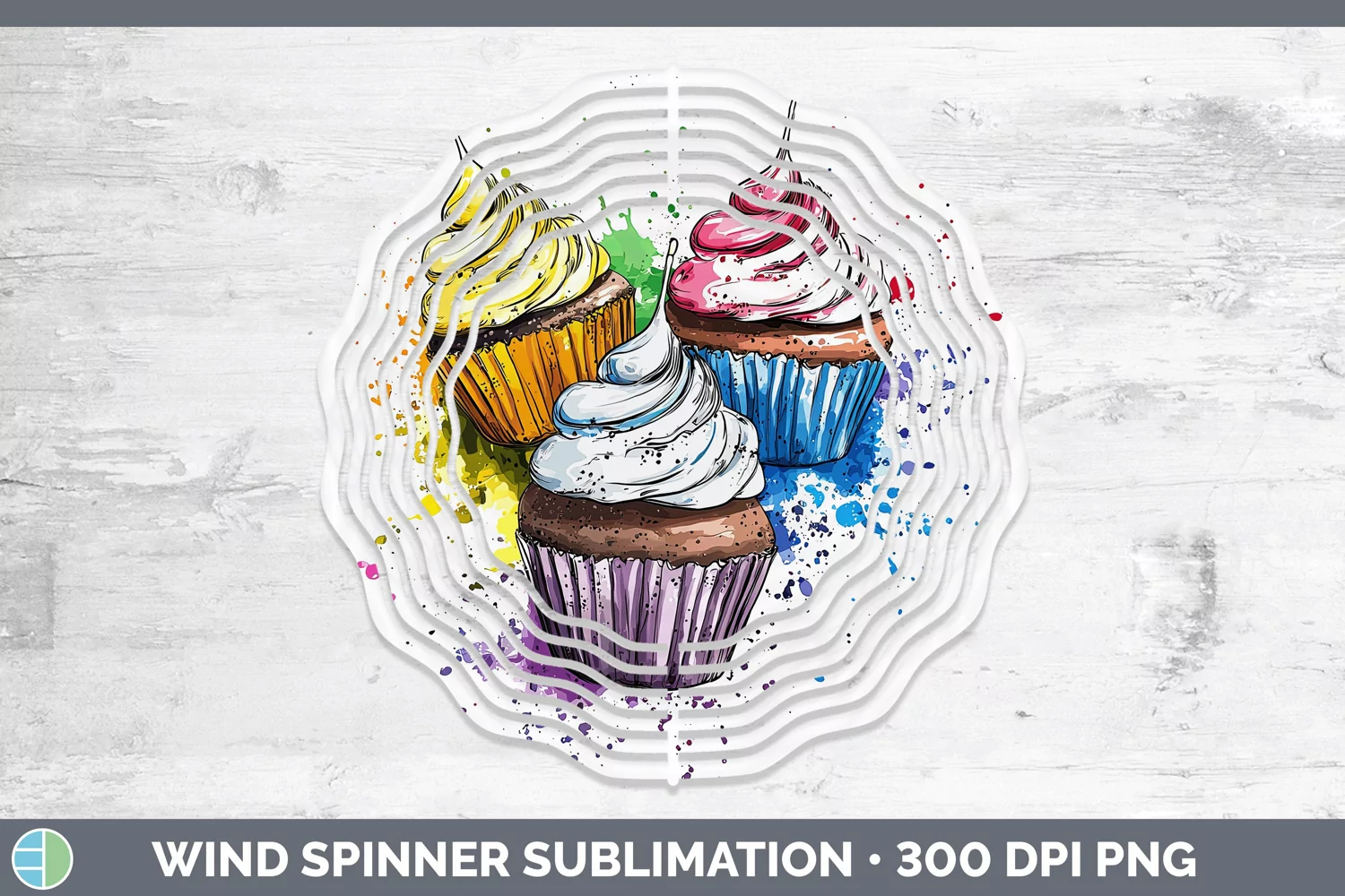 GorgeousWatercolor Splash Toy Wind Spinner design.