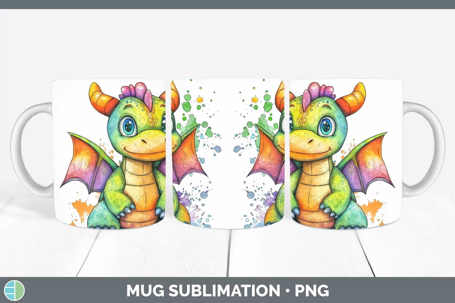GorgeousWatercolor Splash Toy Mug Wrap design.