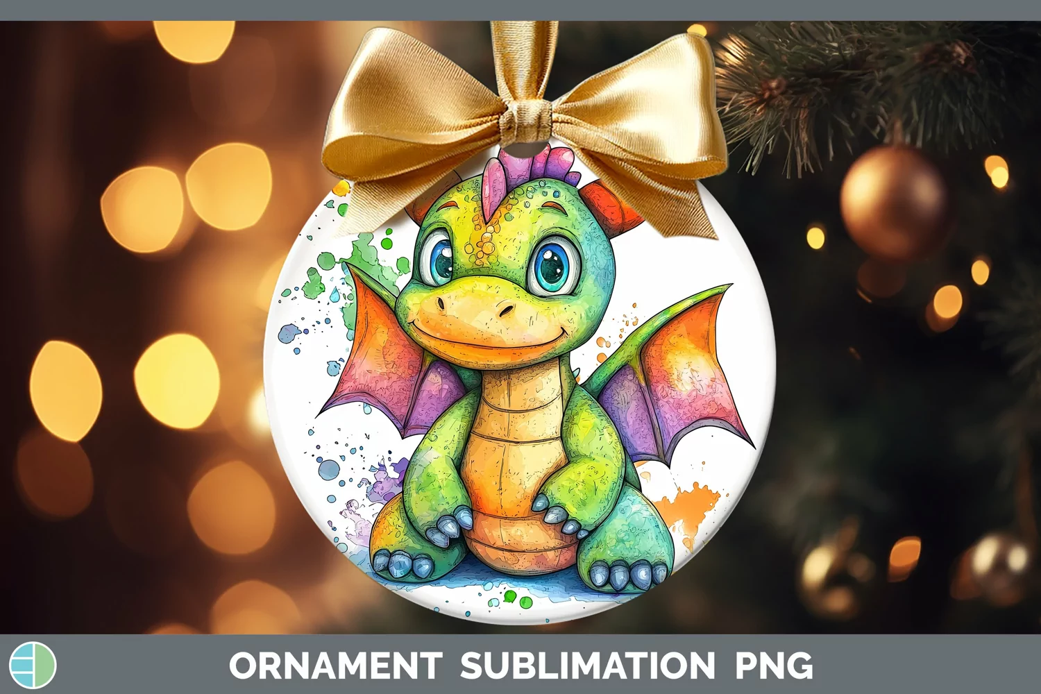 GorgeousWatercolor Splash Toy Ornament design.