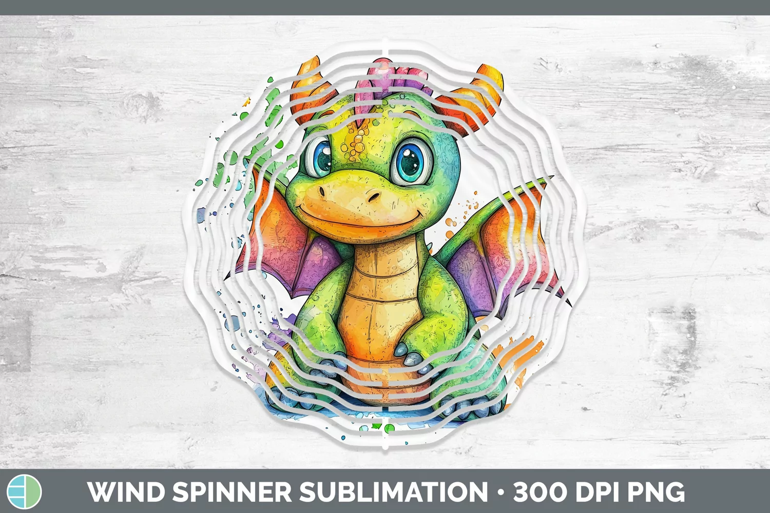 GorgeousWatercolor Splash Toy Wind Spinner design.