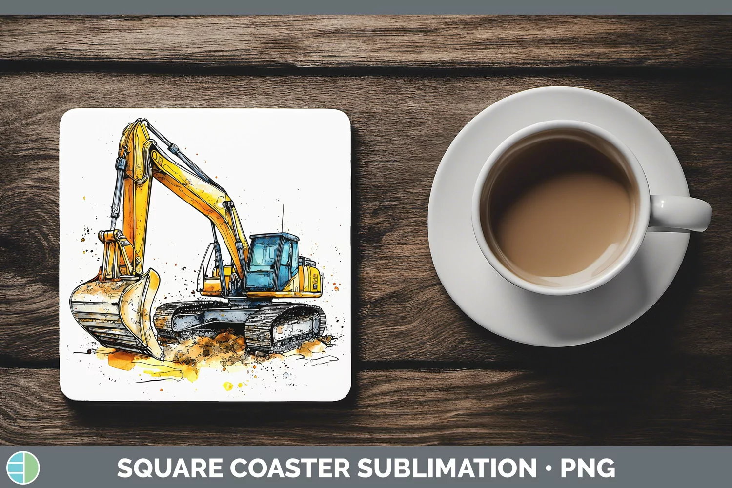 GorgeousWatercolor Splash Toy Square Coaster design.