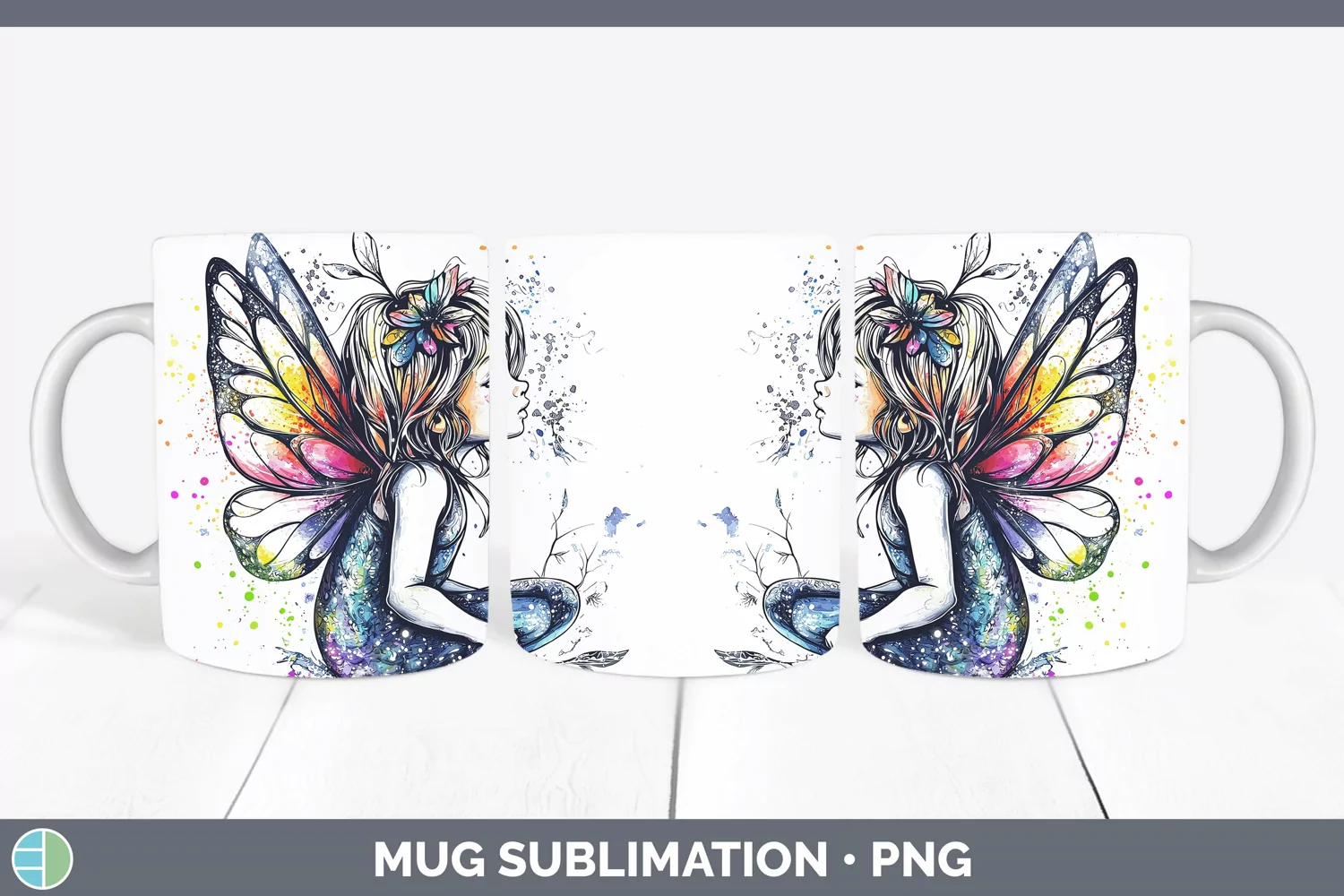 GorgeousWatercolor Splash Toy Mug Wrap design.