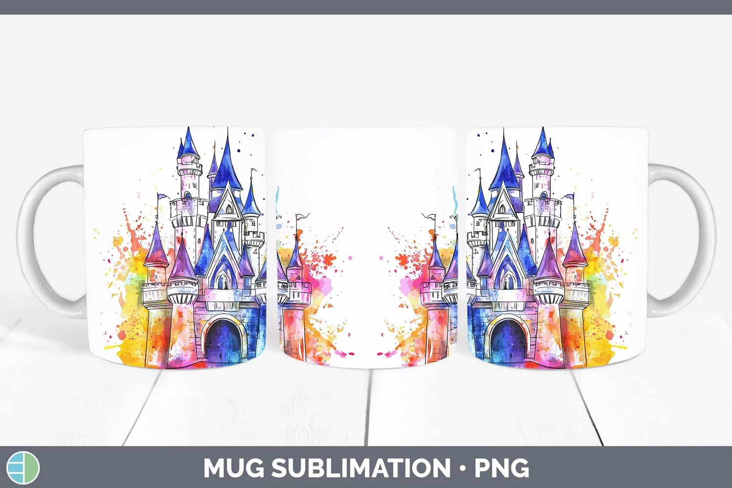 GorgeousWatercolor Splash Toy Mug Wrap design.