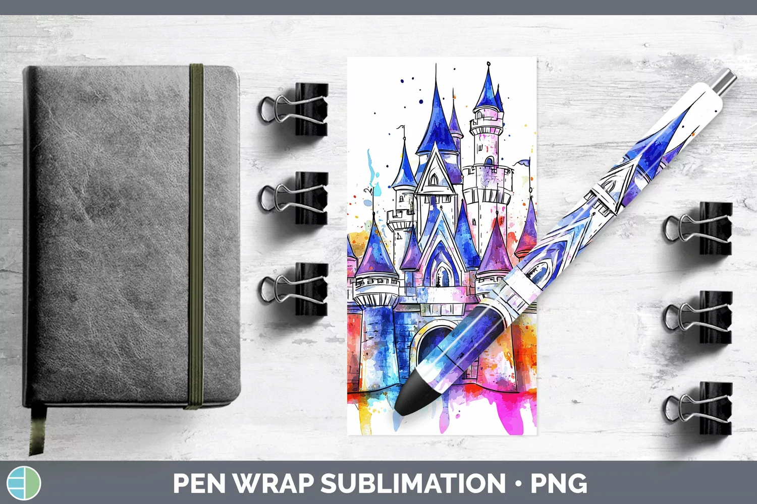 GorgeousWatercolor Splash Toy Pen Wrap design.
