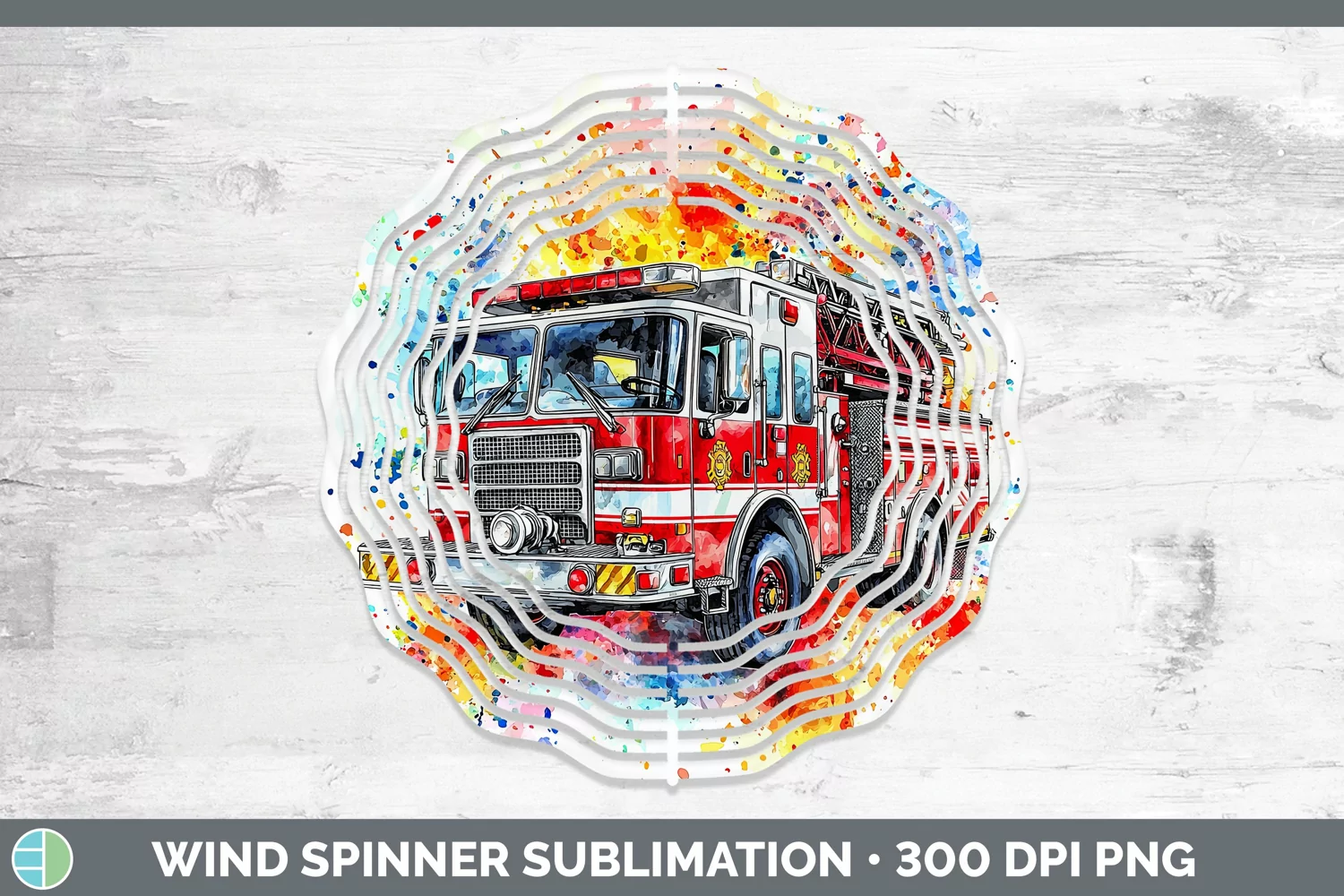 GorgeousWatercolor Splash Toy Wind Spinner design.