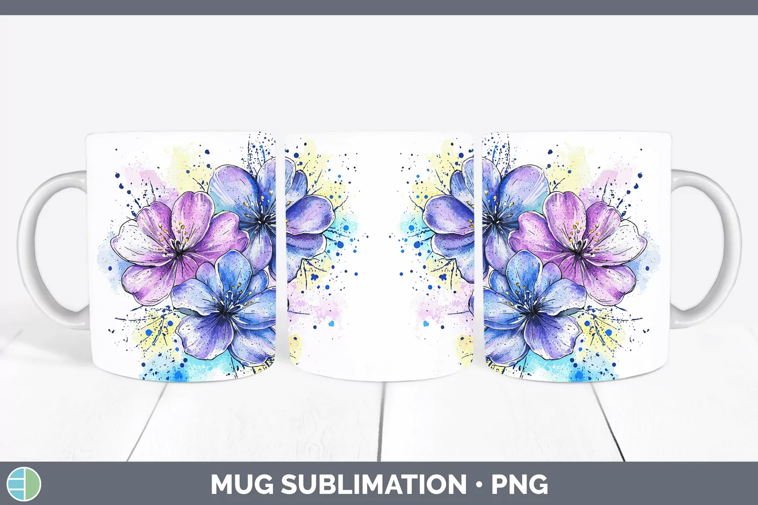 GorgeousWatercolor Splash Toy Mug Wrap design.