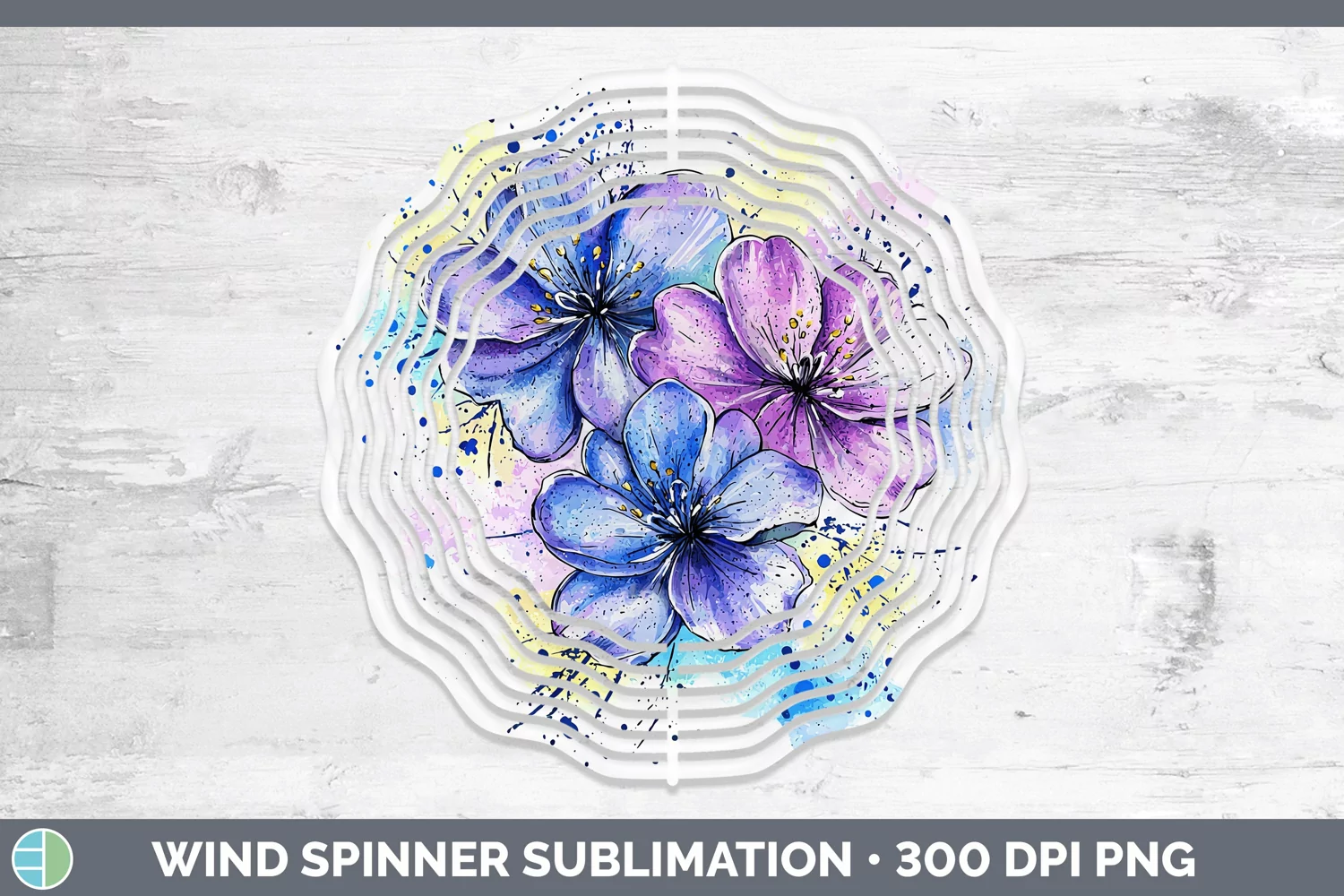 GorgeousWatercolor Splash Toy Wind Spinner design.