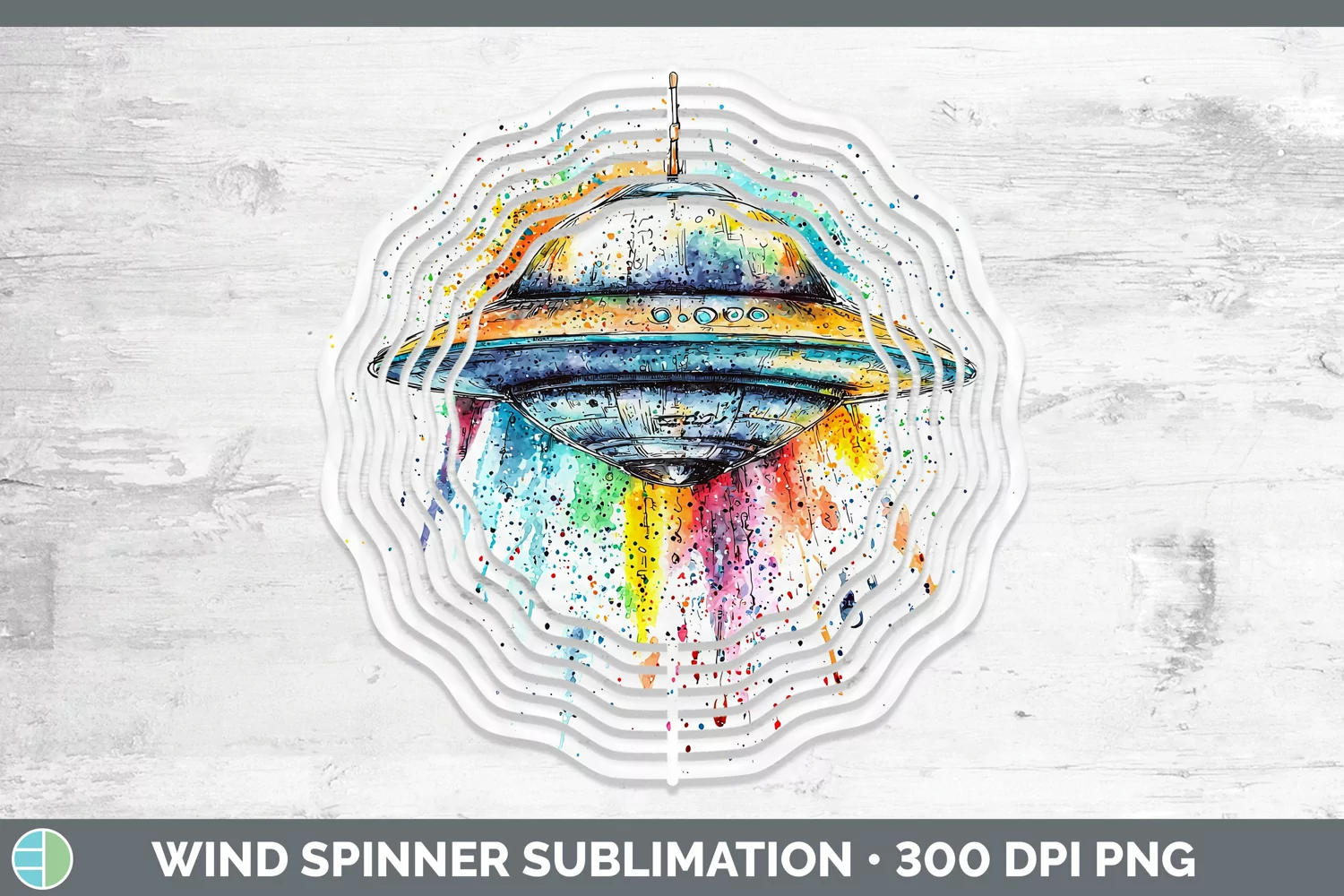 GorgeousWatercolor Splash Toy Wind Spinner design.