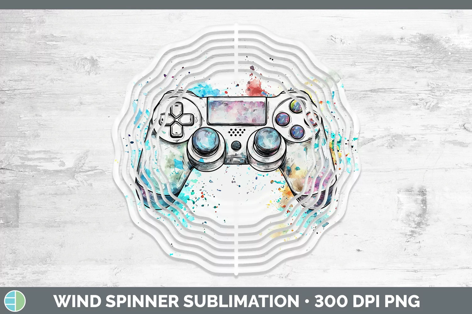 GorgeousWatercolor Splash Toy Wind Spinner design.