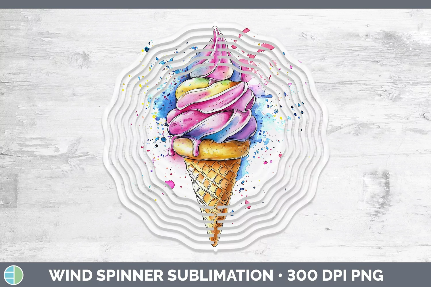 GorgeousWatercolor Splash Toy Wind Spinner design.