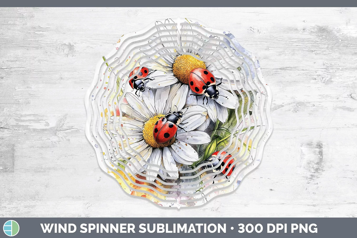 GorgeousWatercolor Splash Toy Wind Spinner design.