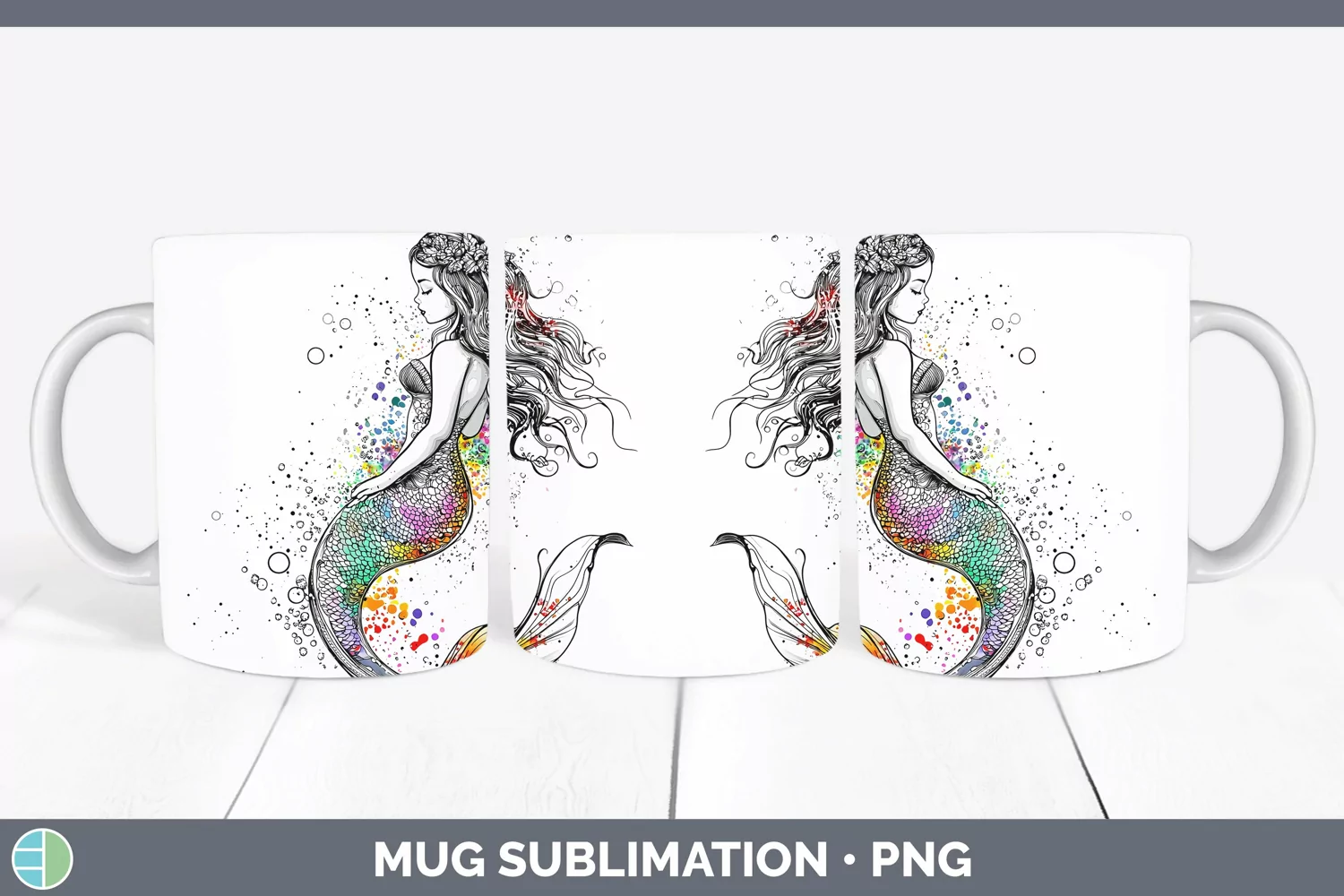GorgeousWatercolor Splash Toy Mug Wrap design.