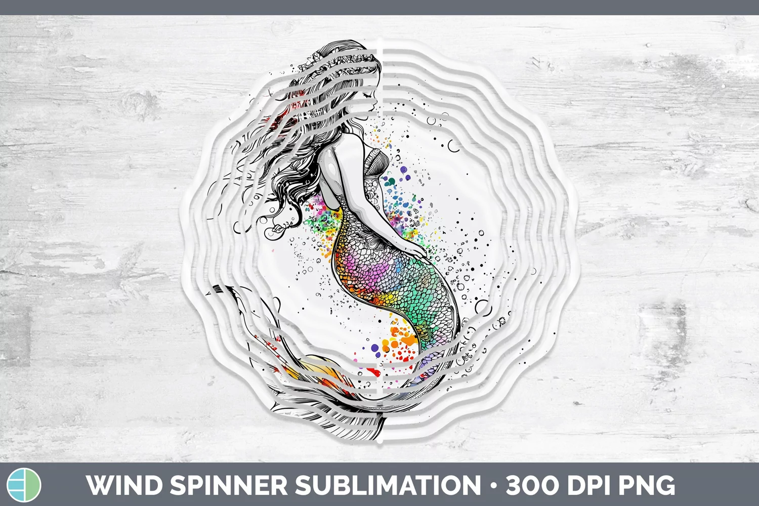GorgeousWatercolor Splash Toy Wind Spinner design.