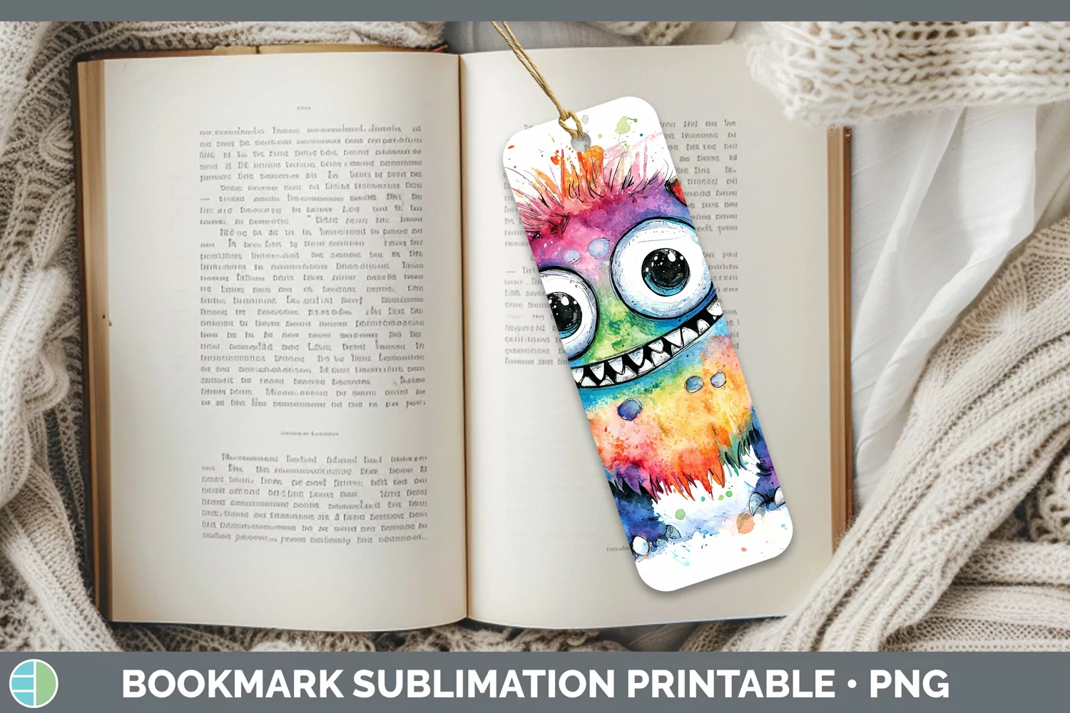 GorgeousWatercolor Splash Toy Bookmark design.