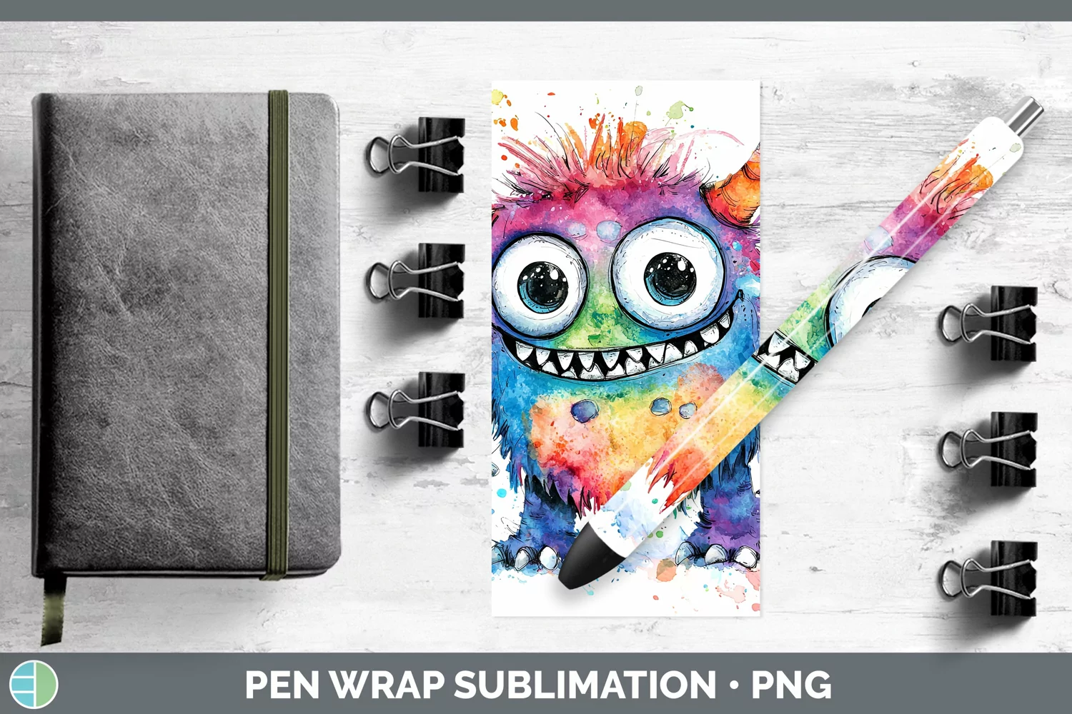 GorgeousWatercolor Splash Toy Pen Wrap design.