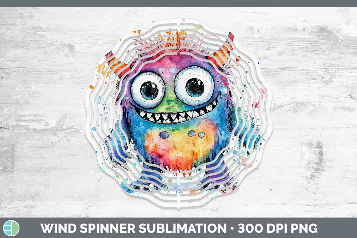 GorgeousWatercolor Splash Toy Wind Spinner design.