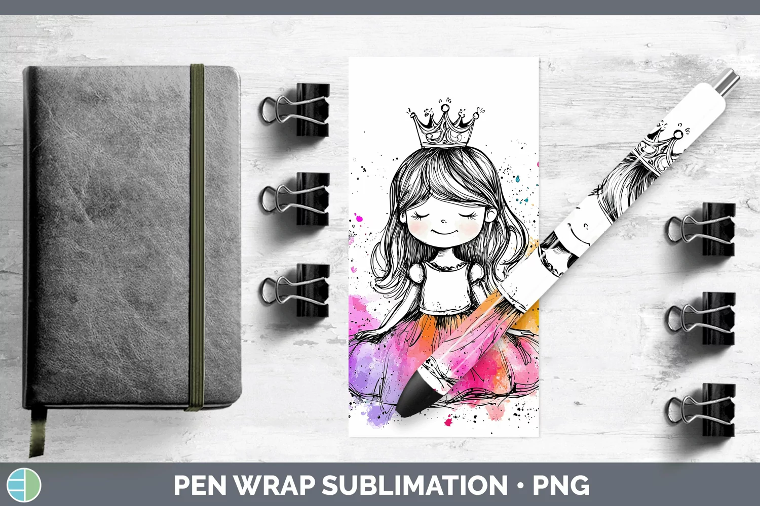 GorgeousWatercolor Splash Toy Pen Wrap design.