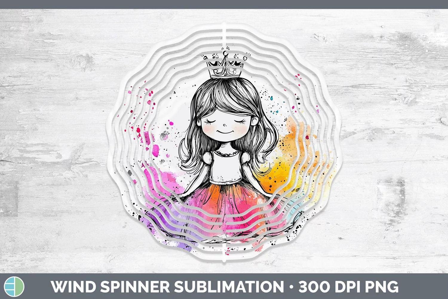 GorgeousWatercolor Splash Toy Wind Spinner design.