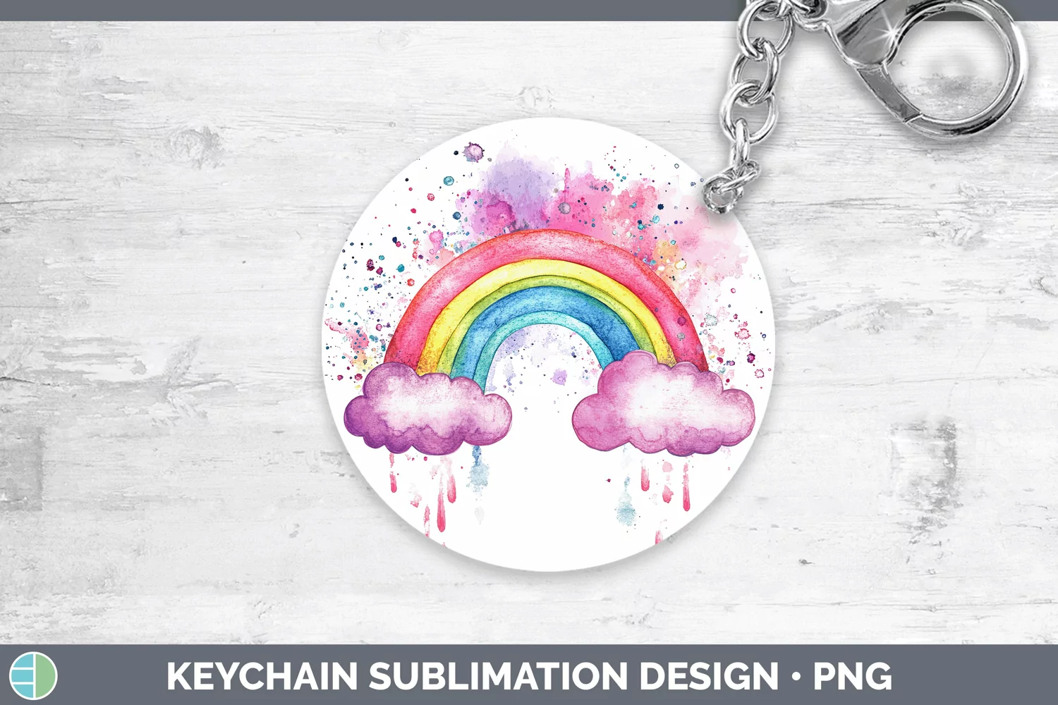 GorgeousWatercolor Splash Toy Keychain design.