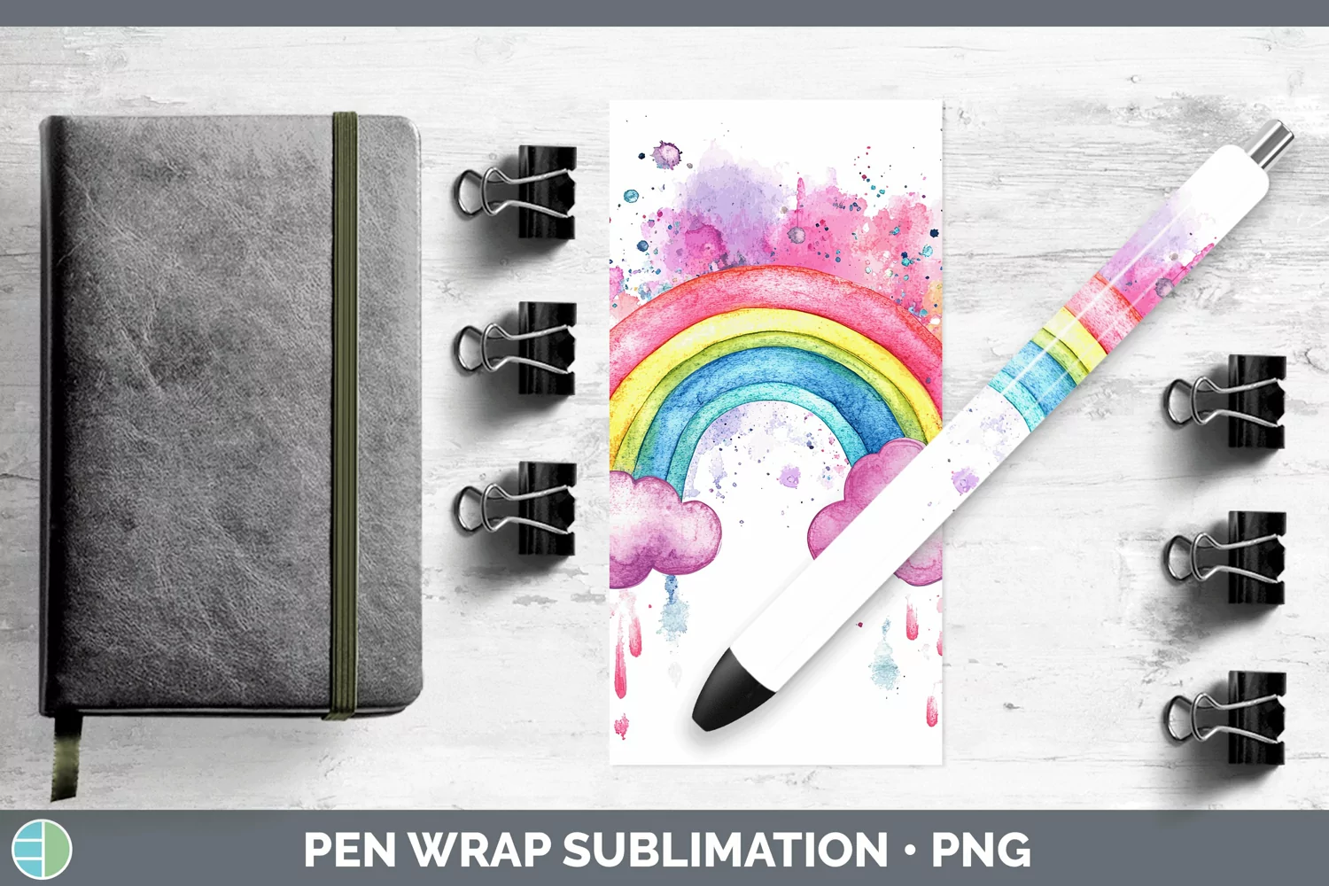 GorgeousWatercolor Splash Toy Pen Wrap design.