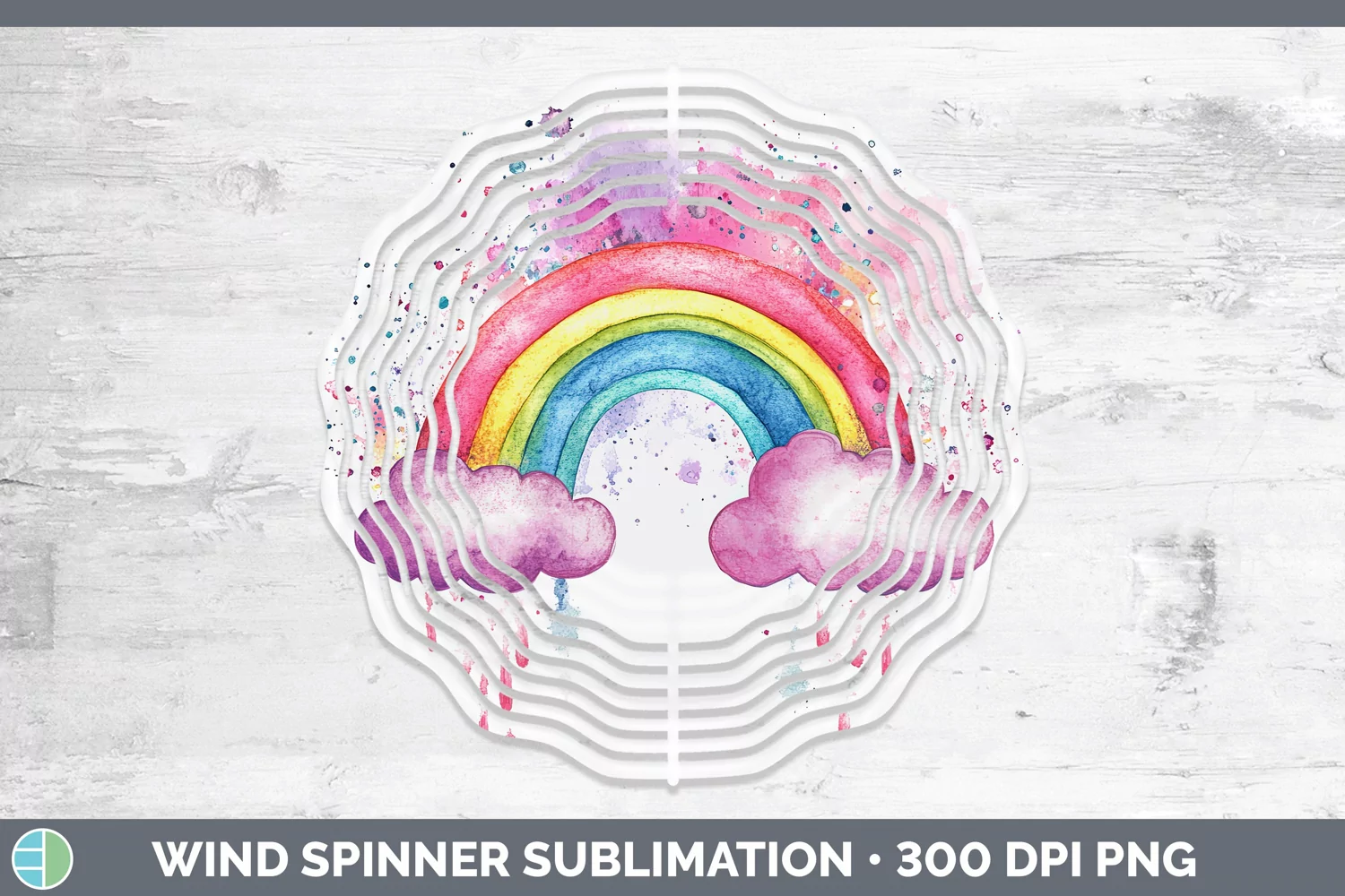 GorgeousWatercolor Splash Toy Wind Spinner design.