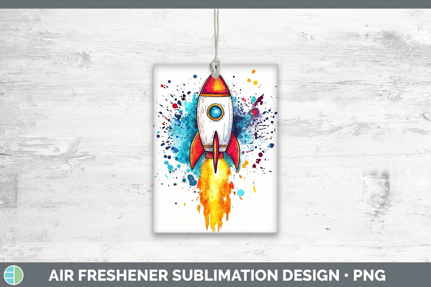 GorgeousWatercolor Splash Toy Air Freshener design.