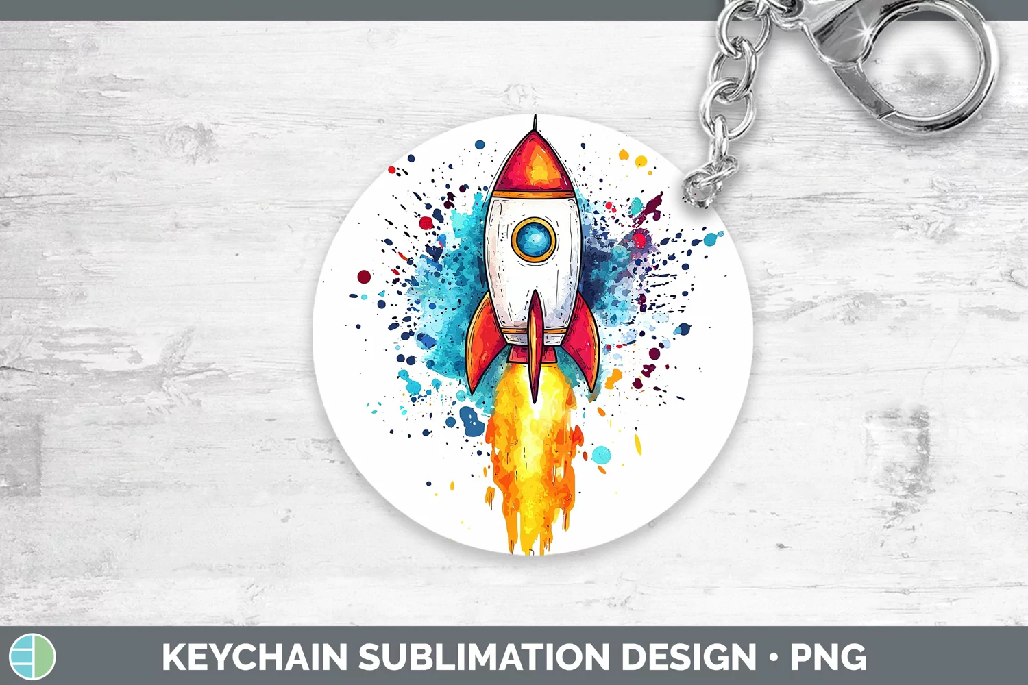 GorgeousWatercolor Splash Toy Keychain design.