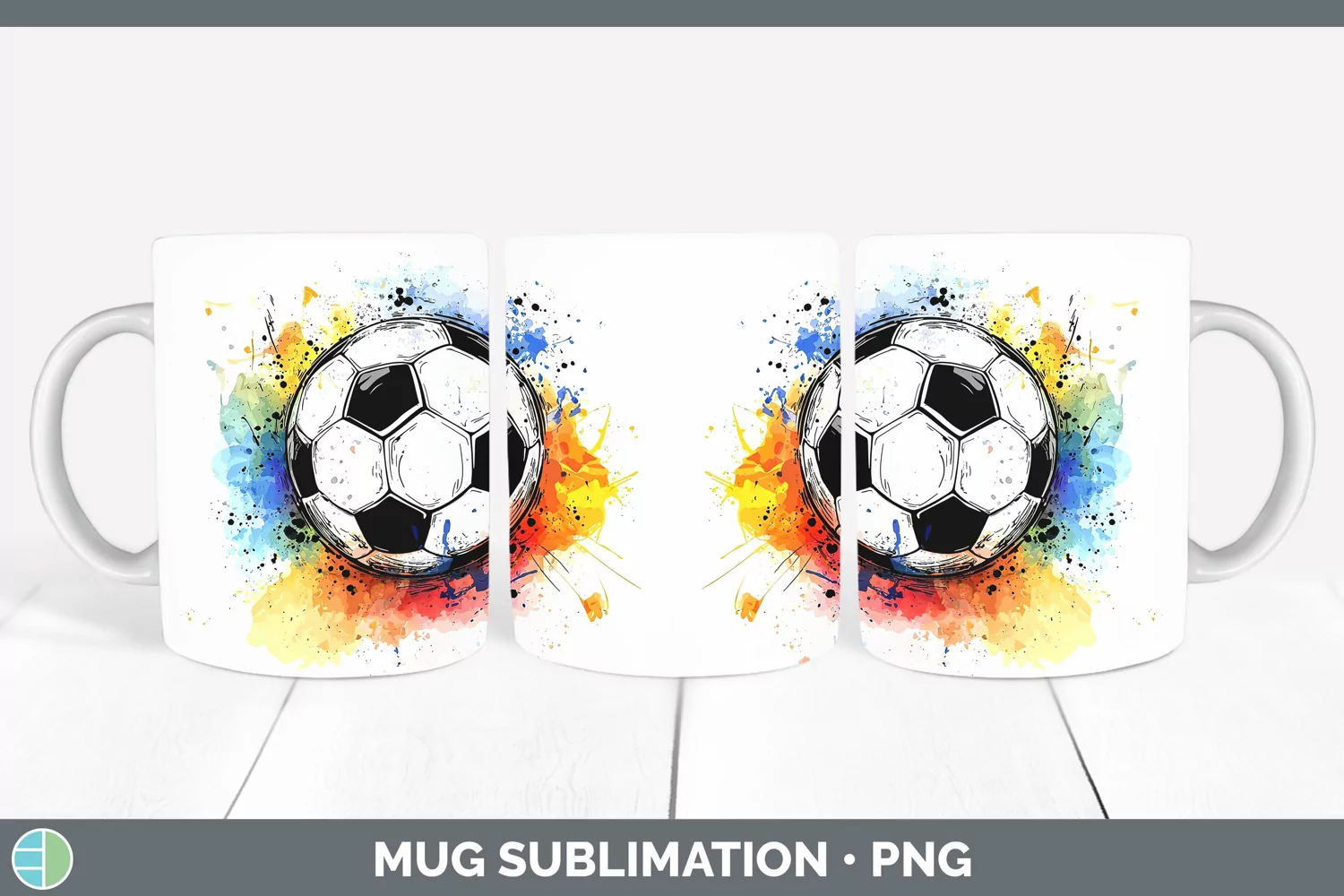 GorgeousWatercolor Splash Toy Mug Wrap design.