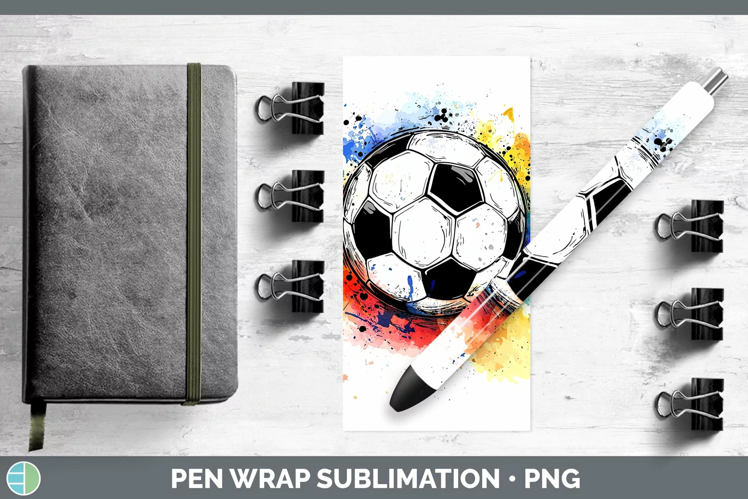 GorgeousWatercolor Splash Toy Pen Wrap design.