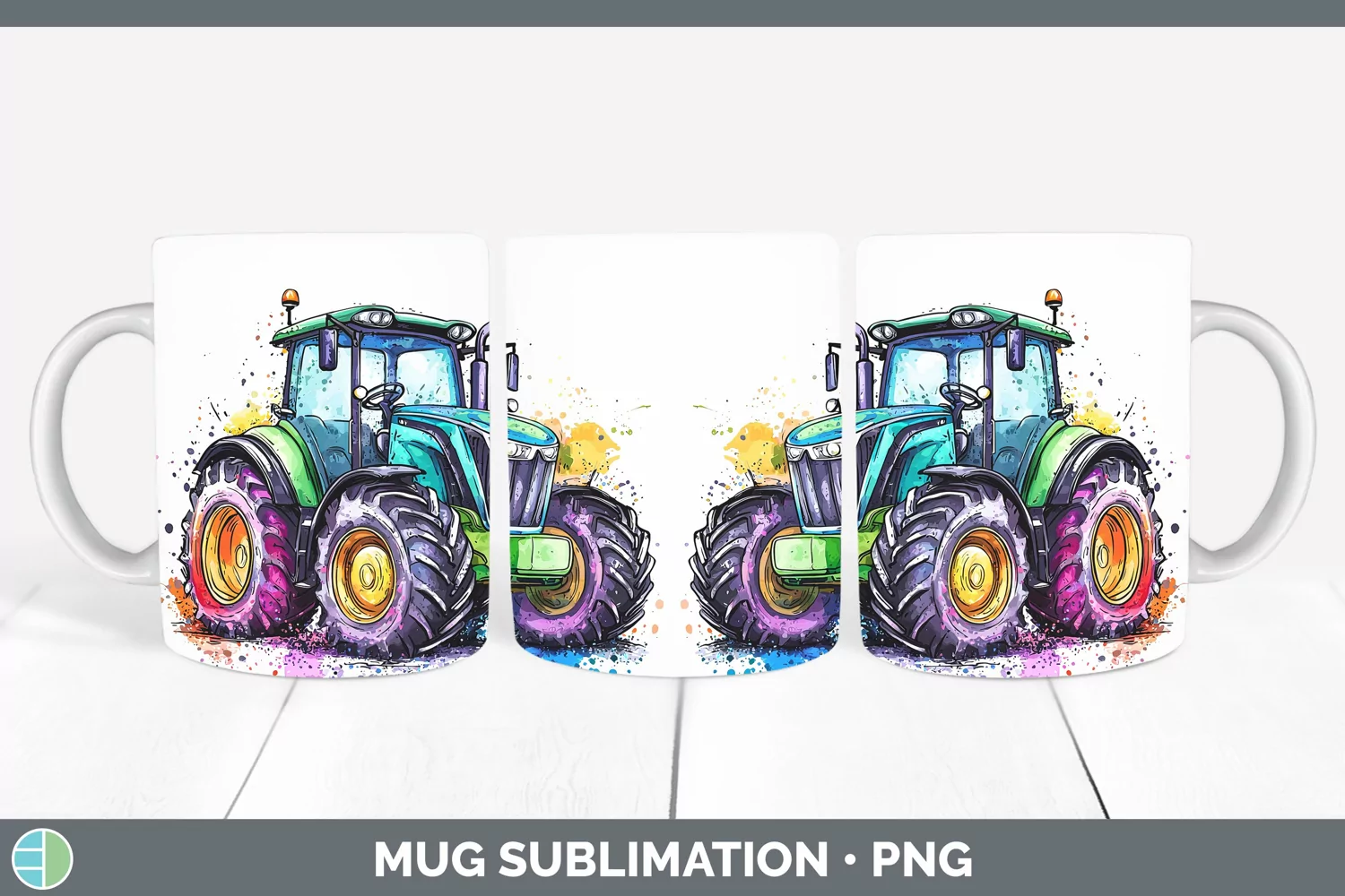 GorgeousWatercolor Splash Toy Mug Wrap design.
