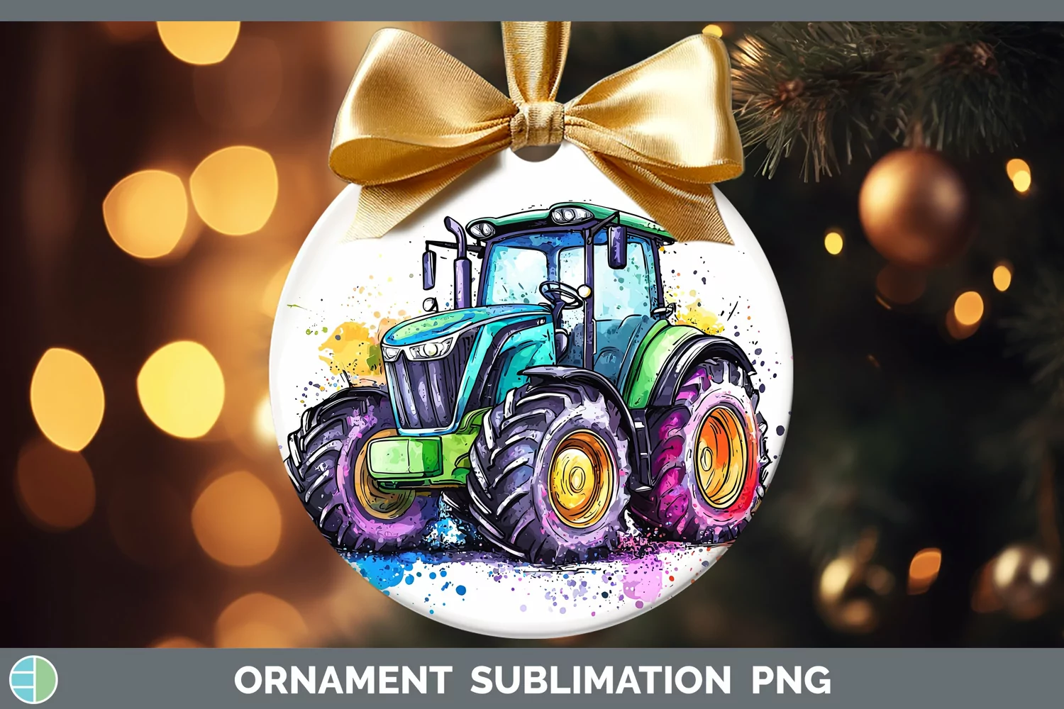 GorgeousWatercolor Splash Toy Ornament design.