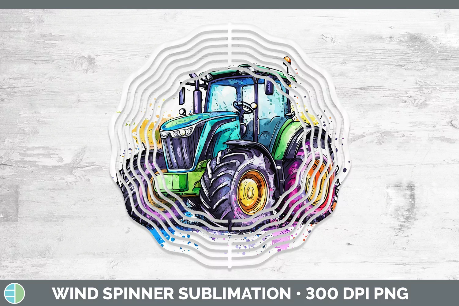 GorgeousWatercolor Splash Toy Wind Spinner design.