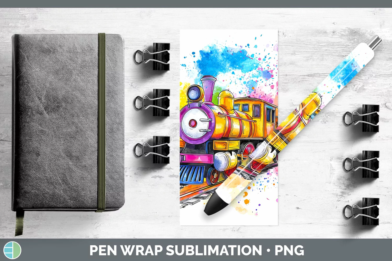 GorgeousWatercolor Splash Toy Pen Wrap design.