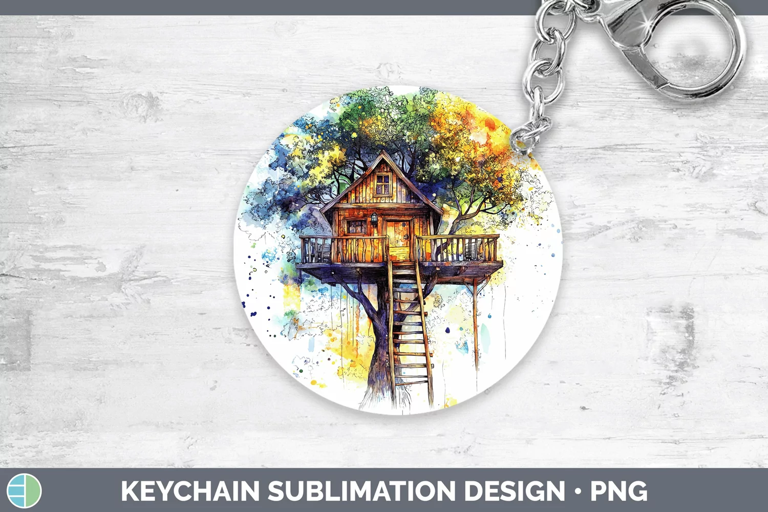 GorgeousWatercolor Splash Toy Keychain design.