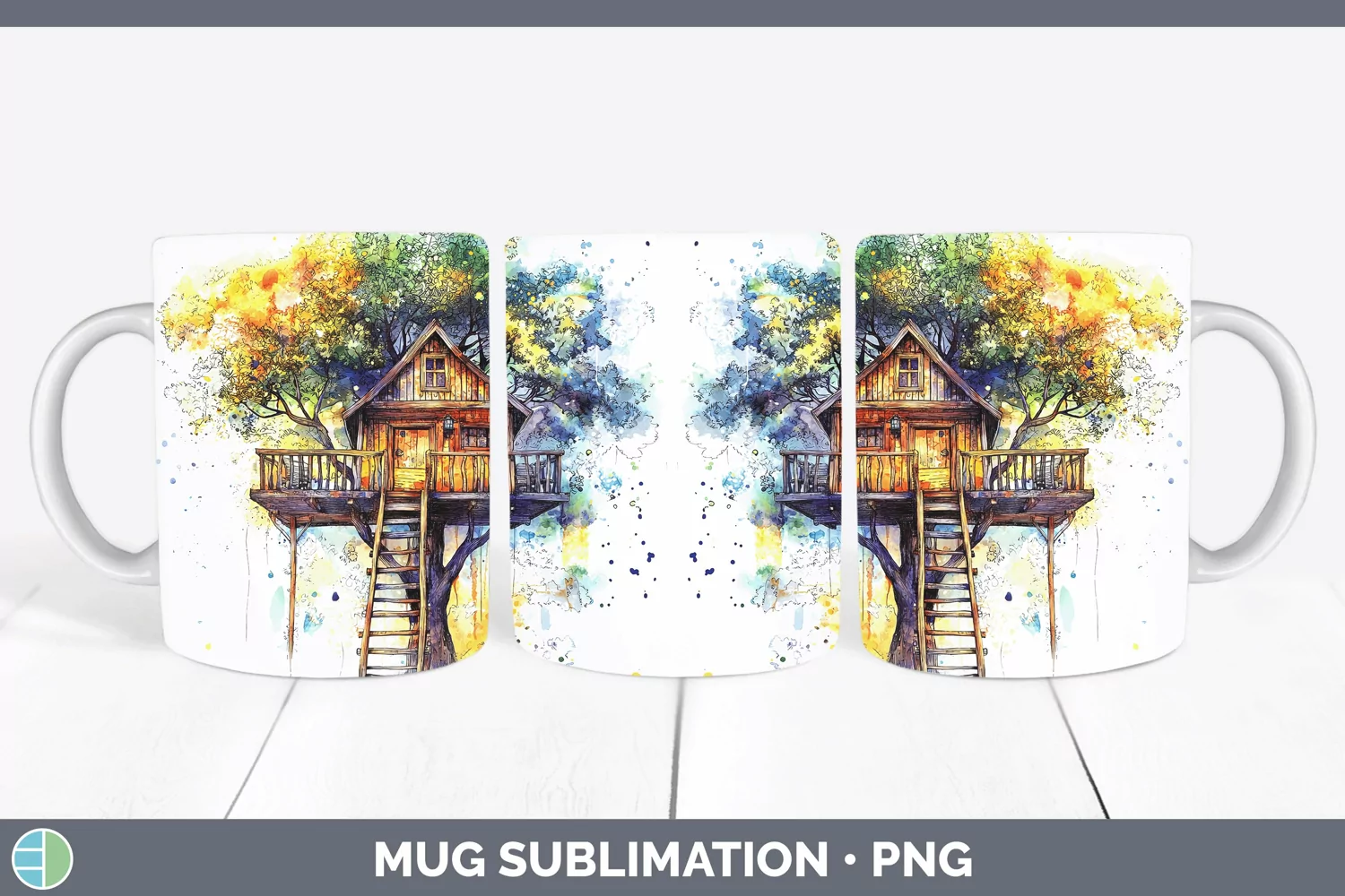 GorgeousWatercolor Splash Toy Mug Wrap design.