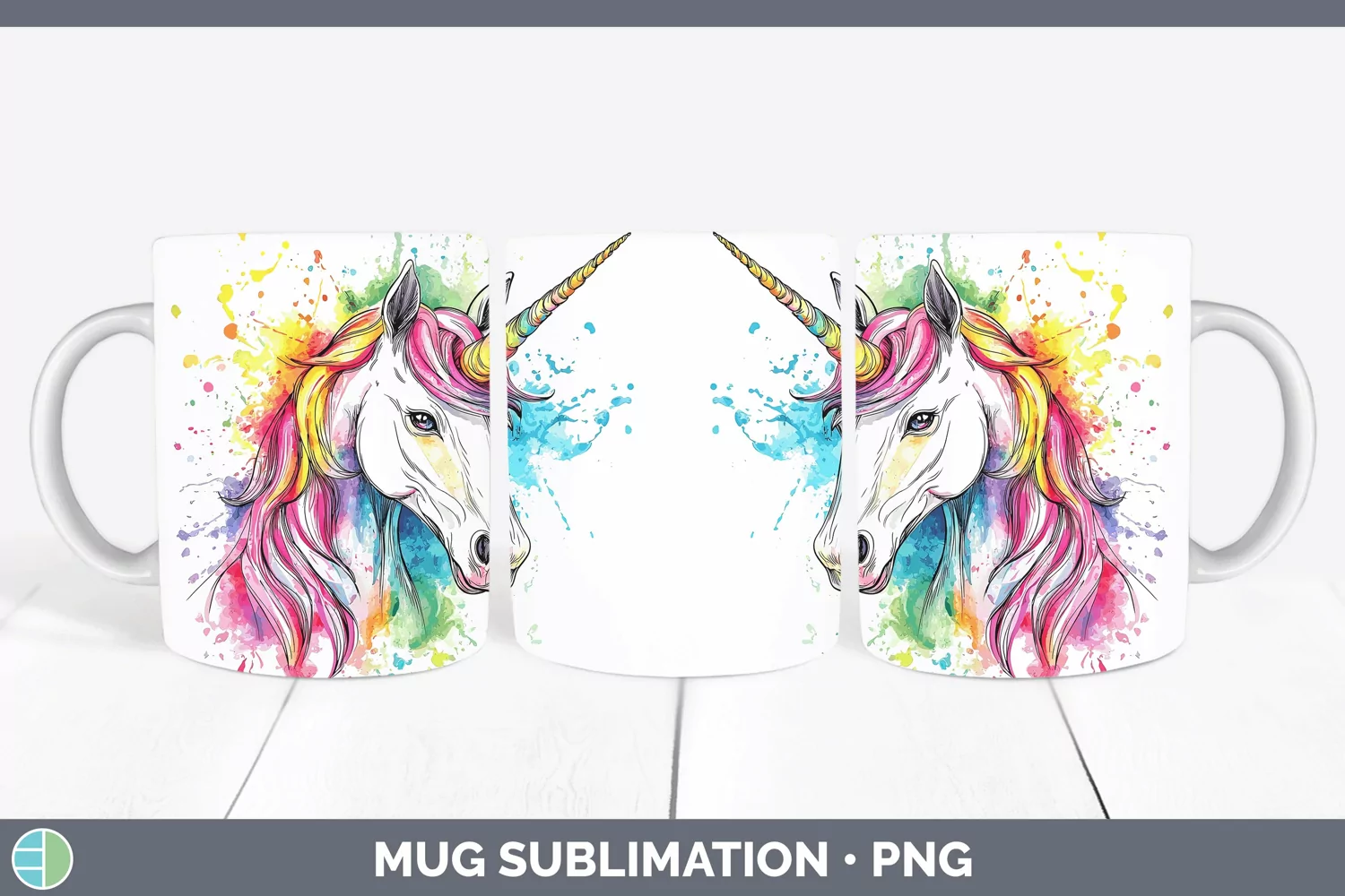 GorgeousWatercolor Splash Toy Mug Wrap design.