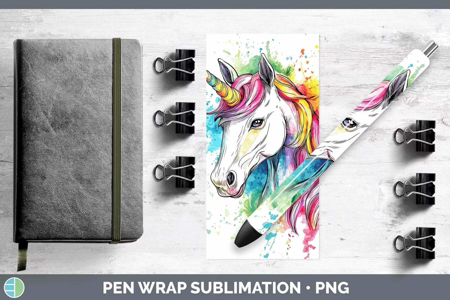 GorgeousWatercolor Splash Toy Pen Wrap design.
