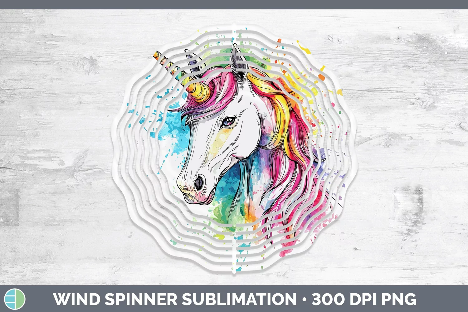 GorgeousWatercolor Splash Toy Wind Spinner design.