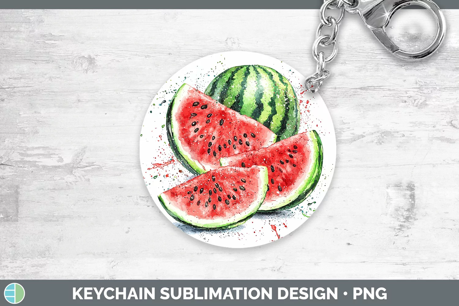 GorgeousWatercolor Splash Keychain design.