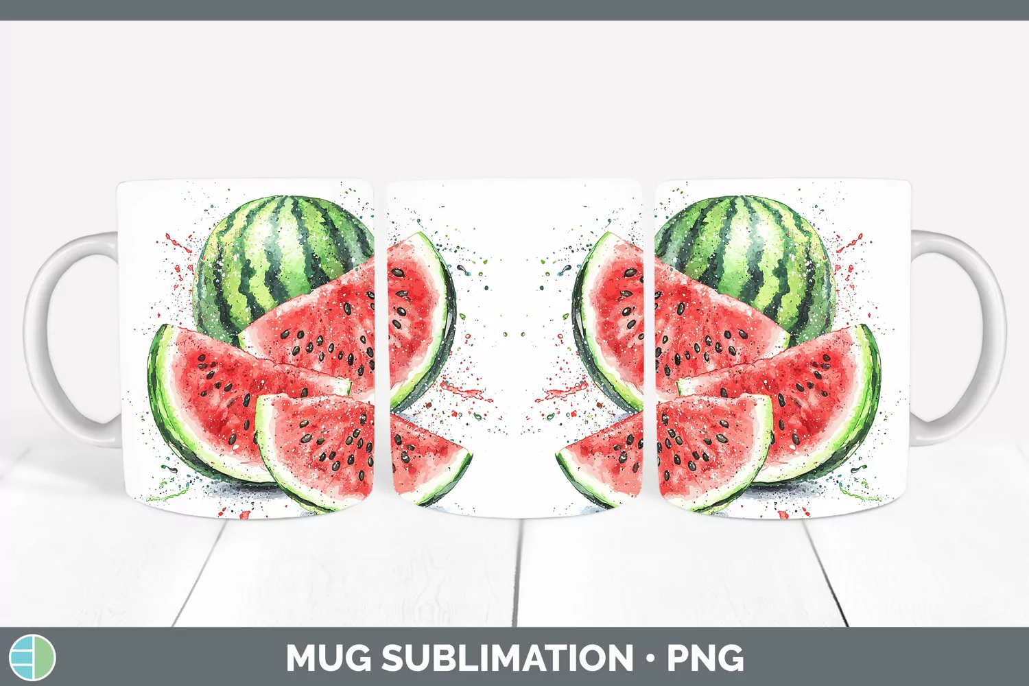GorgeousWatercolor Splash Mug Wrap design.