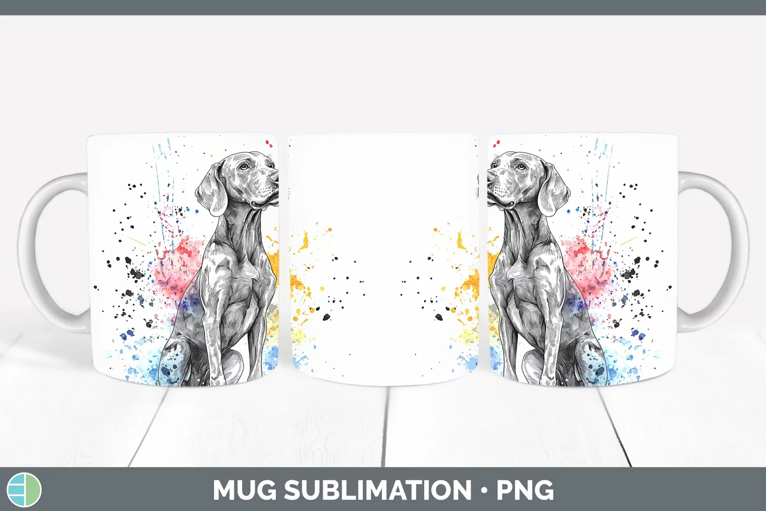 GorgeousWatercolor Splash Mug Wrap design.