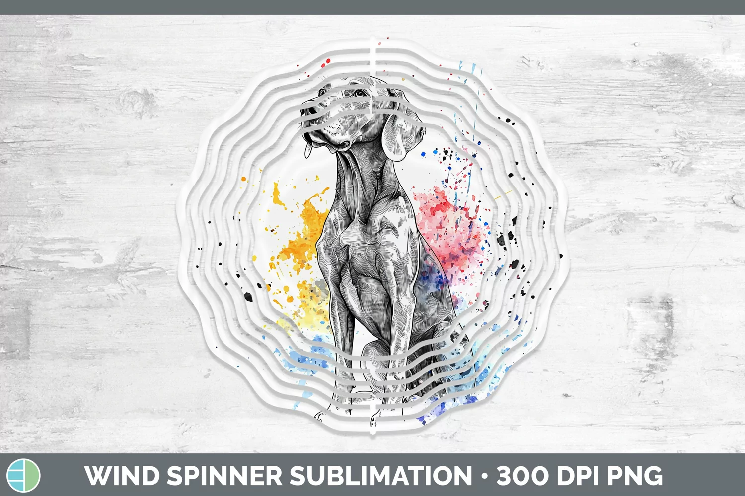 GorgeousWatercolor Splash Wind Spinner design.