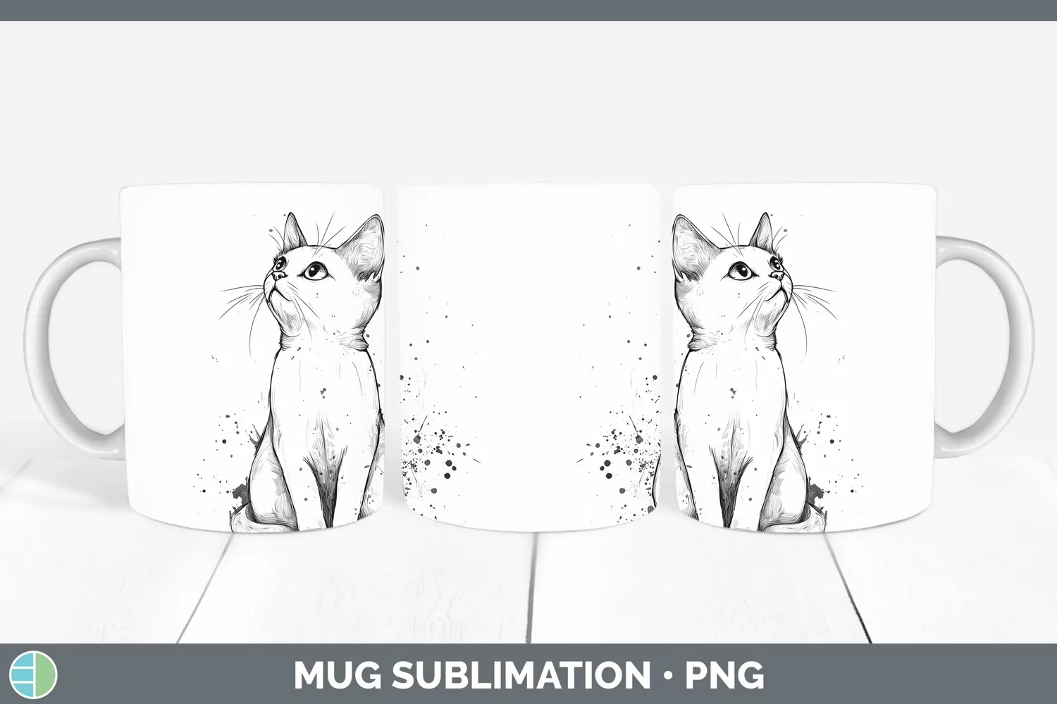 GorgeousWatercolor Splash Mug Wrap design.